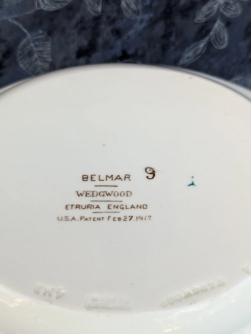 VTG Wedgwood Belmar Oval Serving Vegetable Bowl Flowers Basket Cottagecore White